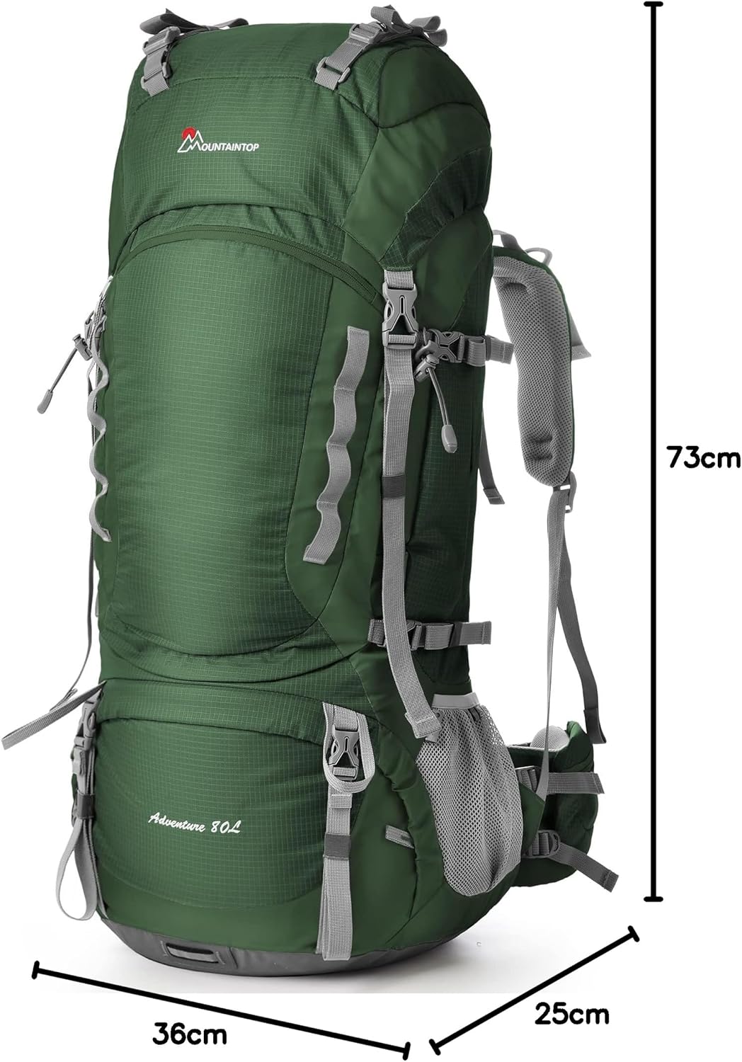 MOUNTAINTOP Trekkingrucksack 80L Wanderrucksack Herren Damen Reiserucksack Grosser Rucksack mit Rege