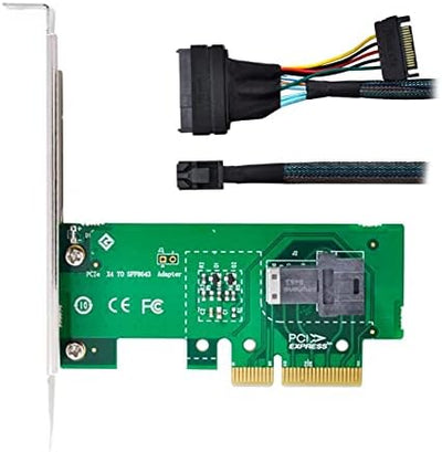 NFHK PCI-E 3.0 4.0 to SFF-8643 Card Adapter and U.2 U2 SFF-8639 NVME PCIe SSD Cable for Mainboard SS