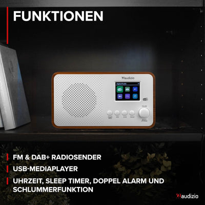 Audizio Avio - Kompaktes DAB Plus Radio mit Bluetooth, Digitalradio, FM & UKW, AUX, 30 Watt Lautspre