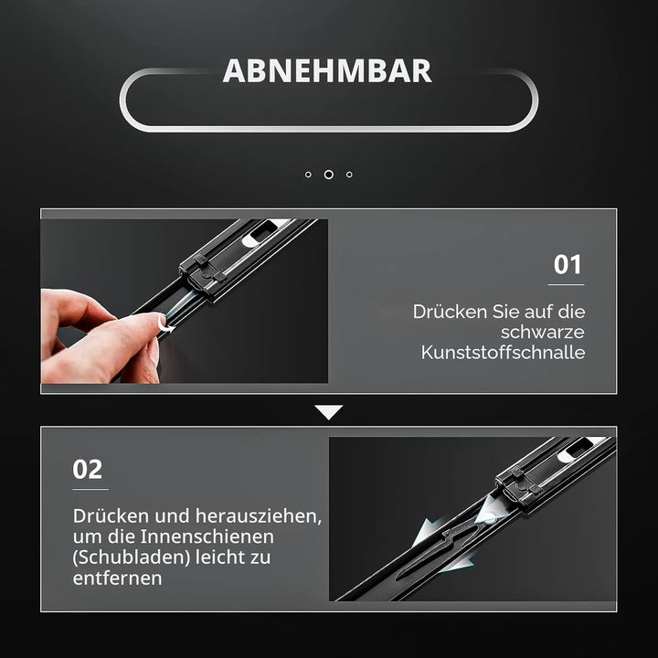 AOLISHENG Schubladenschienen Vollauszug 250mm Schwerlastauszug mit 45 kg Tragkraft für Küchenschränk