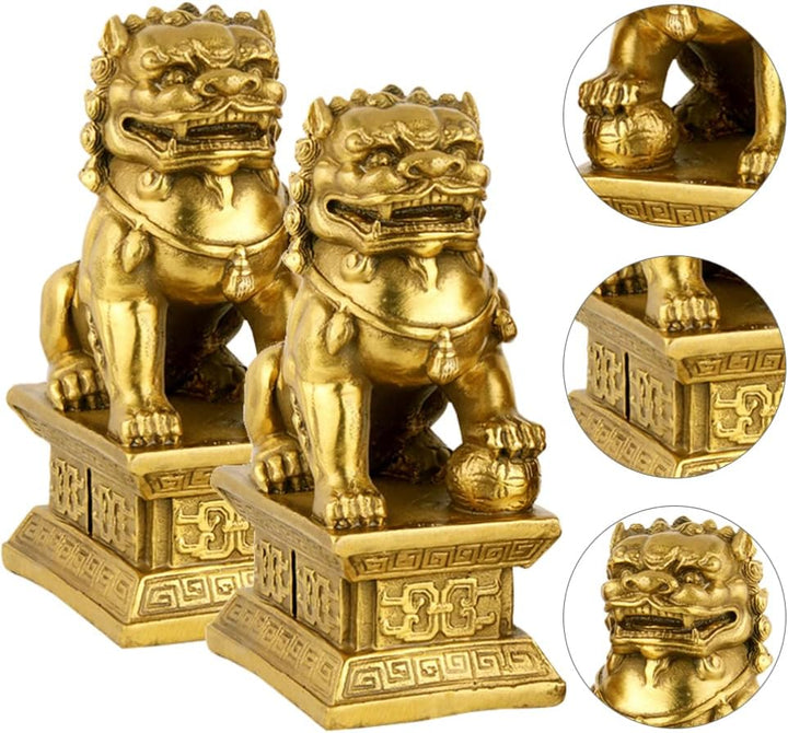 Garneck 2st Glückwunschgeschenk Zur Einzugsfeier Fu FOO Hunde Statuen Fengshui-schreibtischschmuck L