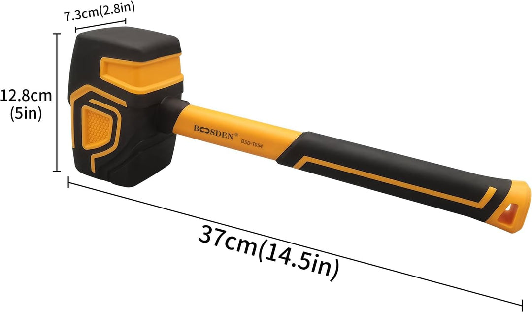 BOOSDEN Gummihammer,1020g, Gummihammer Camping, Gummihammer Gross, Hammer mit Haken Ergonomischem Gr
