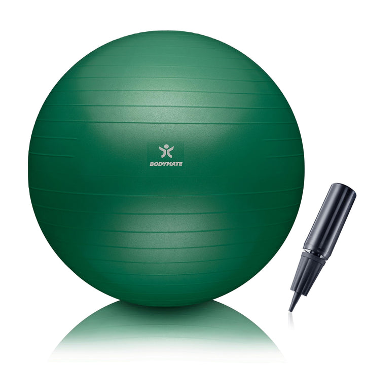 BODYMATE Gymnastikball Sitzball Trainingsball mit GRATIS E-Book inkl. Luft-Pumpe, Ball für Fitness,