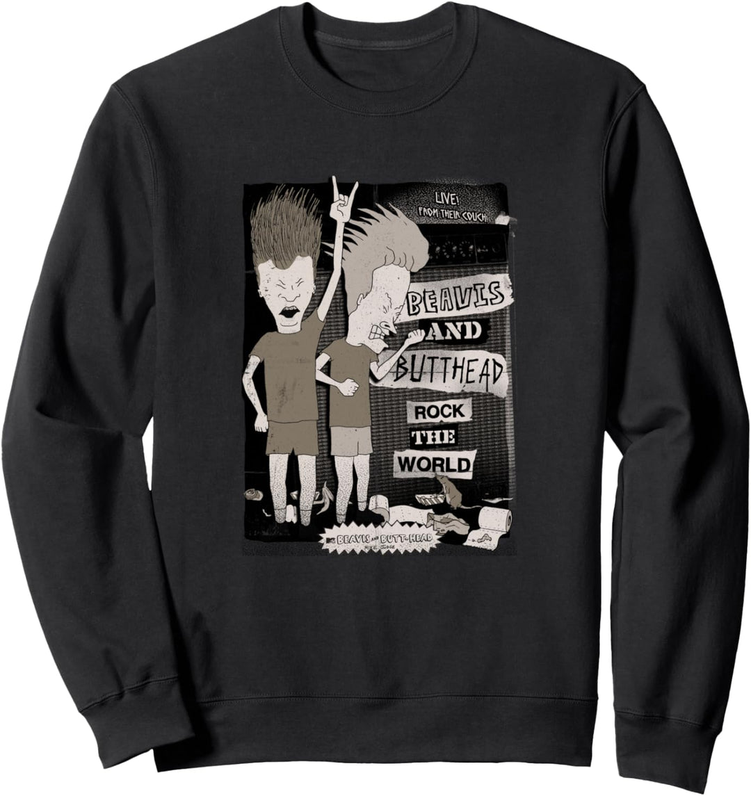 Beavis and Butt-Head Rock The World Dark Sweatshirt