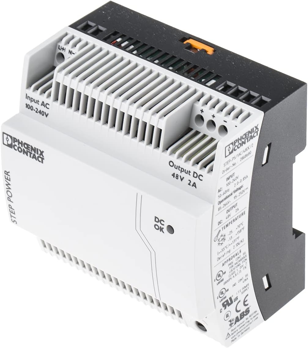 PHOENIX CONTACT STEP-PS/1AC/48DC/2 Primär Getaktete STEP POWER Stromversorgung zur Tragschienenmonta