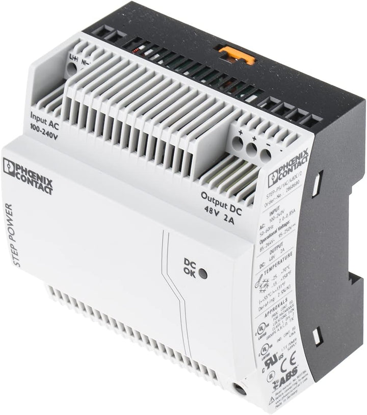PHOENIX CONTACT STEP-PS/1AC/48DC/2 Primär Getaktete STEP POWER Stromversorgung zur Tragschienenmonta