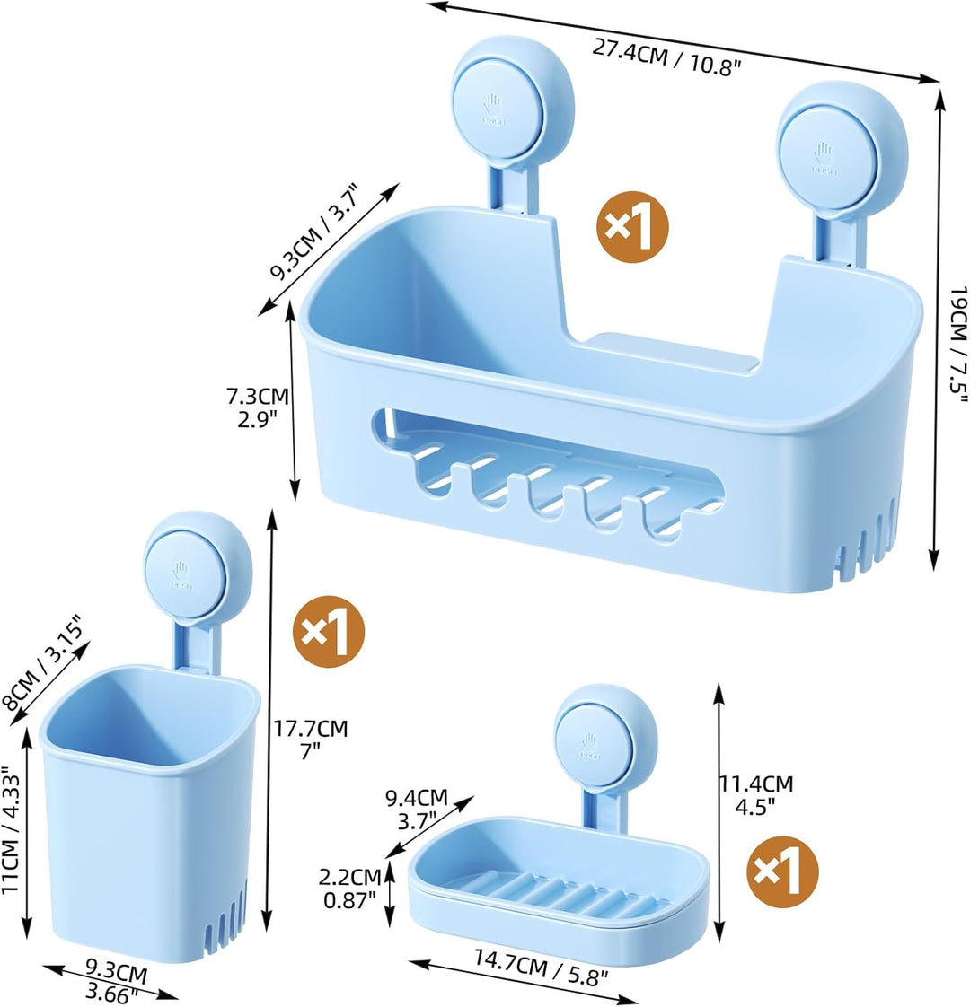 LEVERLOC Duschablage Ohne Bohren Saugnapf Dusche Organizer Grosse Kapazität Bad Organizer Ohne Bohre