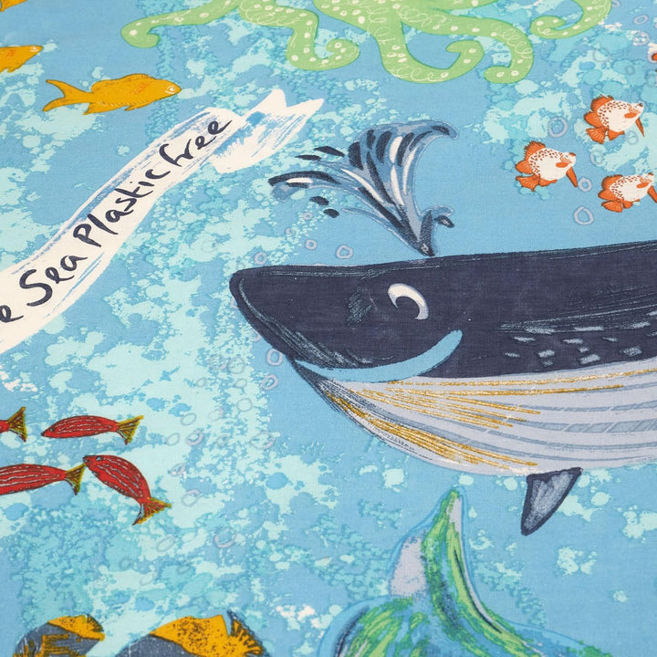 Happy Linen Company Sealife Bettwäsche-Set für Mädchen und Jungen, wendbar, Blau