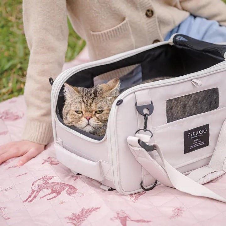 FikaGO 3-in-1 Reise-Tragetasche für Hunde und Katzen Truffle Plus – Rucksack, Schultertasche & Handg