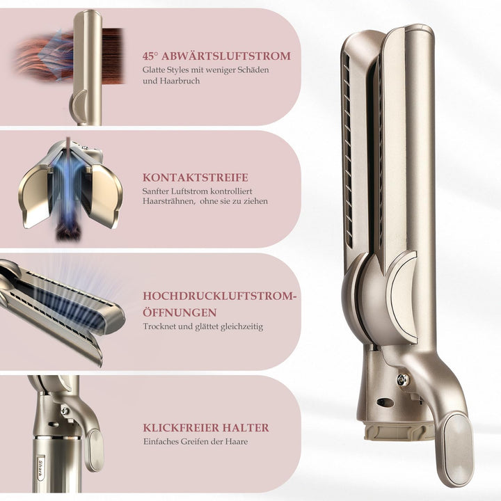 Haarglätter-Aufsatz für Shark FlexStyle Luftstyler, Airflow Technologie ohne Heizplatten, Gleichzeit