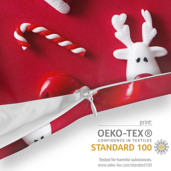 VOID Rentier Nikolaus Gebäck Kissenbezug Kissenhülle Sofakissen Kissen Deko Weihnachten Winter Weihn