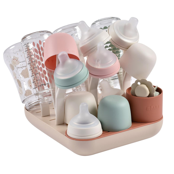 BÉABA, Abtropfgestell Babyflaschen, Grosses Fassungsvermögen, Modular, Bis zu 6 Flaschen und Kinderg
