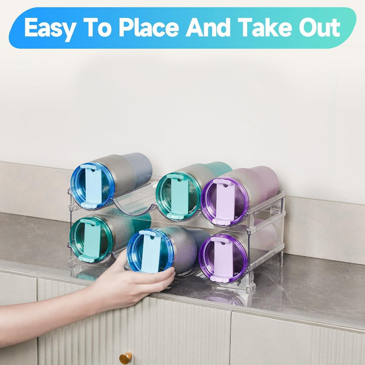 2 Etagen Stapelbares Flaschenregal Weinregal Flaschenhalter für 8 Flaschen, 39 x 21cm Kunststoff Was