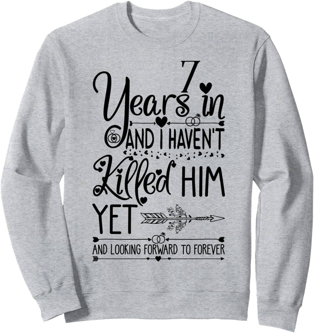 7th Wedding Anniversary for Her & Wife 7 Years of Marriage Sweatshirt