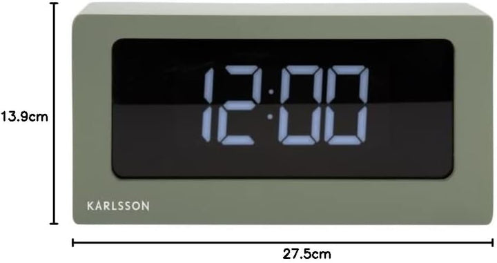 KARLSSON Table Clock Boxed LED Jungle Green