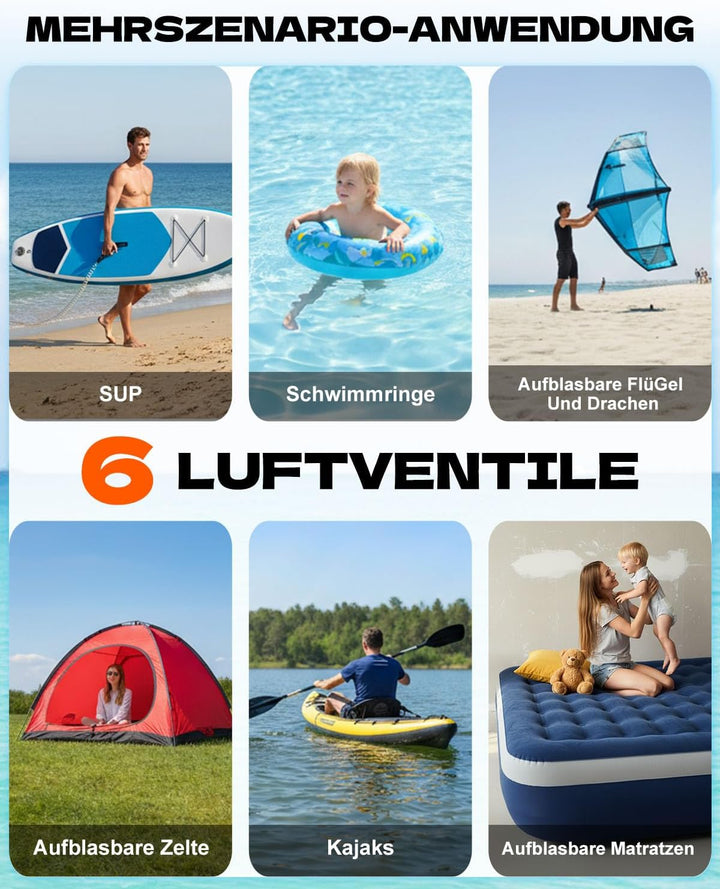 SUP Pumpe Elektrisch,Wiederaufladbar,Stand Up Paddle Pumpe Elektrisch mit Auto-Stopp,Sup Kompressor