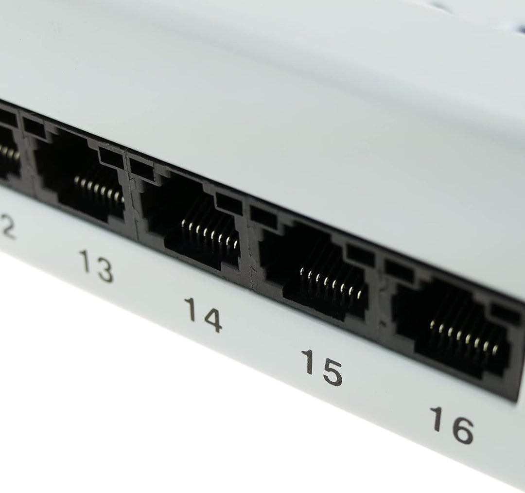 RackMatic - Patch-Panel 1HE 24 RJ45 UTP Cat.5e Weiss kamm