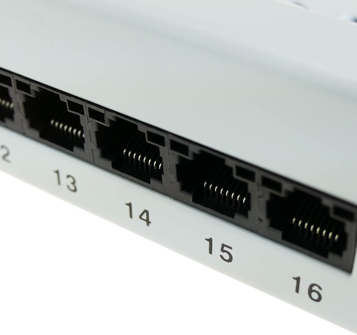 RackMatic - Patch-Panel 1HE 24 RJ45 UTP Cat.5e Weiss kamm