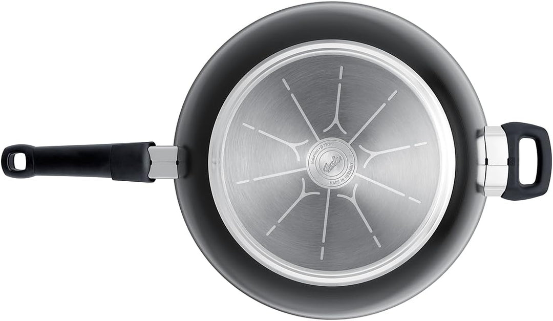 Fissler Ceratal Orbit Black/Aluminium-Wok (Ø 32 cm, 6 L) grosse Keramik-Bratpfanne beschichtet antih
