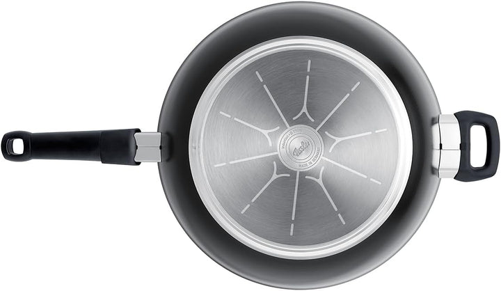 Fissler Ceratal Orbit Black/Aluminium-Wok (Ø 32 cm, 6 L) grosse Keramik-Bratpfanne beschichtet antih