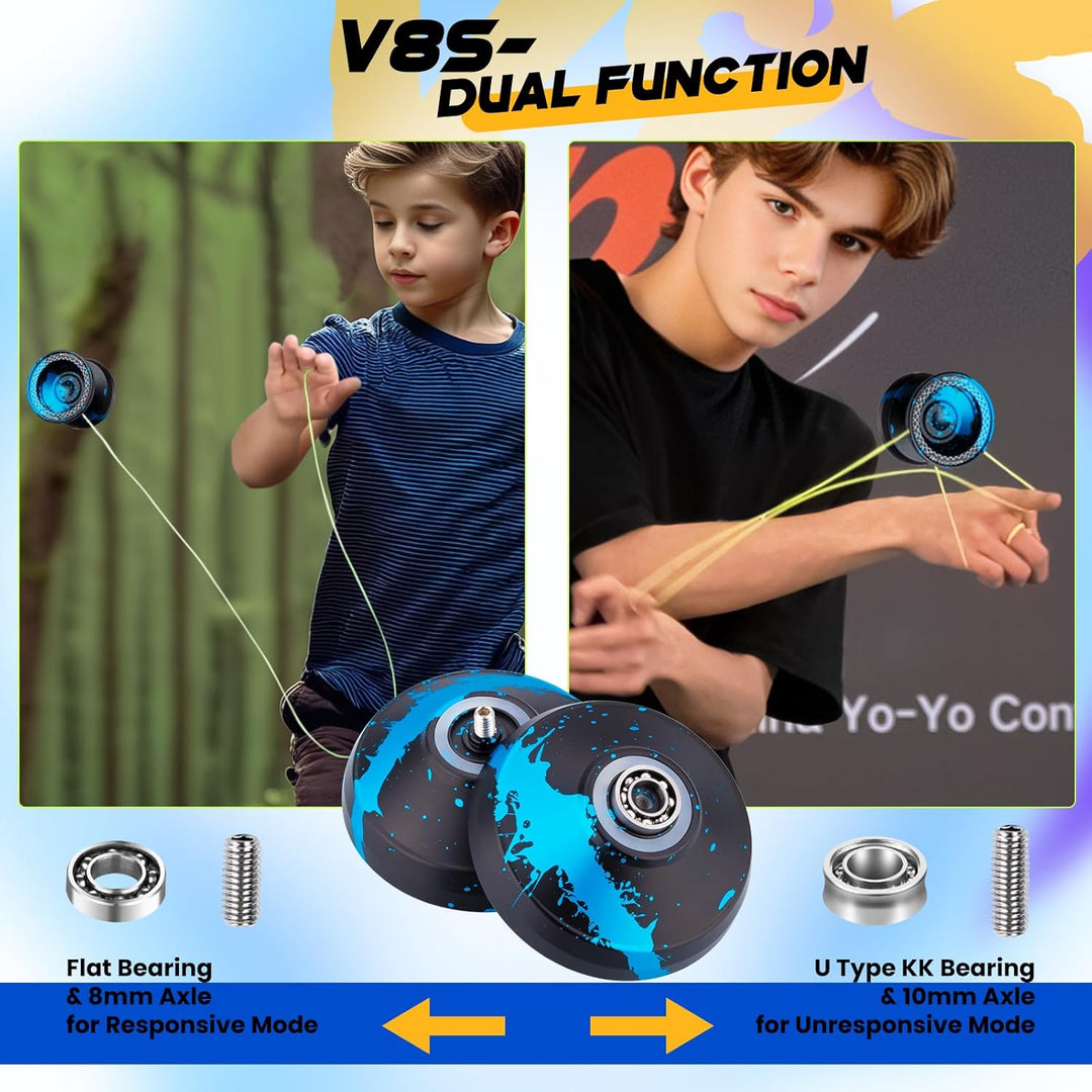 MAGICYOYO JoJo V8S Profi Finger Spin Yoyo für Anfänger & Fortgeschrittene, Responsive JoJo für Kinde