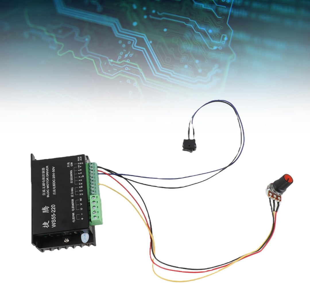 Bewinner Motortreiber Controller mit Kabel, WS55-220 Hochleistungs BLDC Motor Controller mit 3 Phase