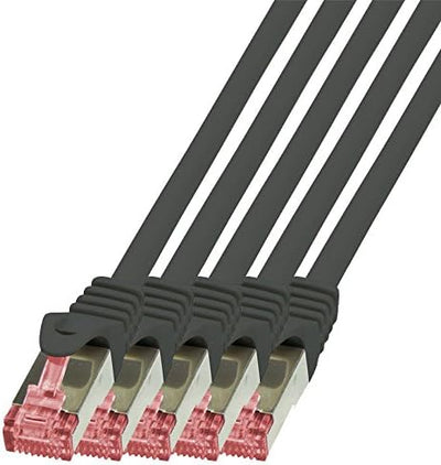 BIGtec LAN Kabel 5 Stück 10m Netzwerkkabel Ethernet Internet Patchkabel CAT.6 rot Gigabit SFTP doppe