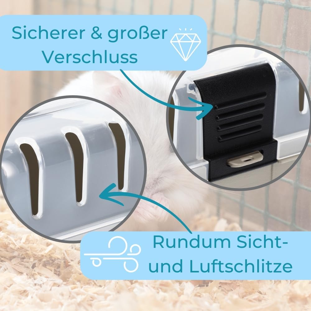 2er Set Transportbox Kleintier Meerschweinchen Hamster Vogel Mäuse Nagetier Tiertransportbox Trage B