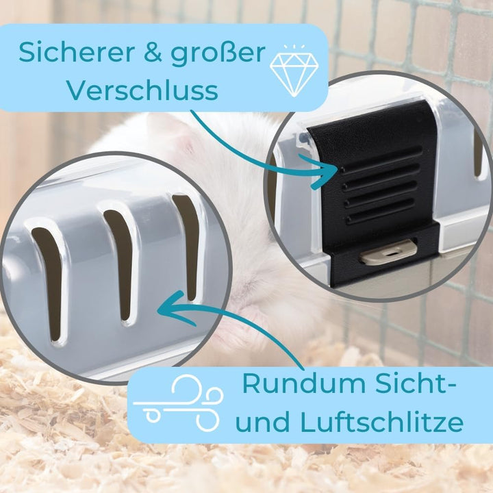 2er Set Transportbox Kleintier Meerschweinchen Hamster Vogel Mäuse Nagetier Tiertransportbox Trage B