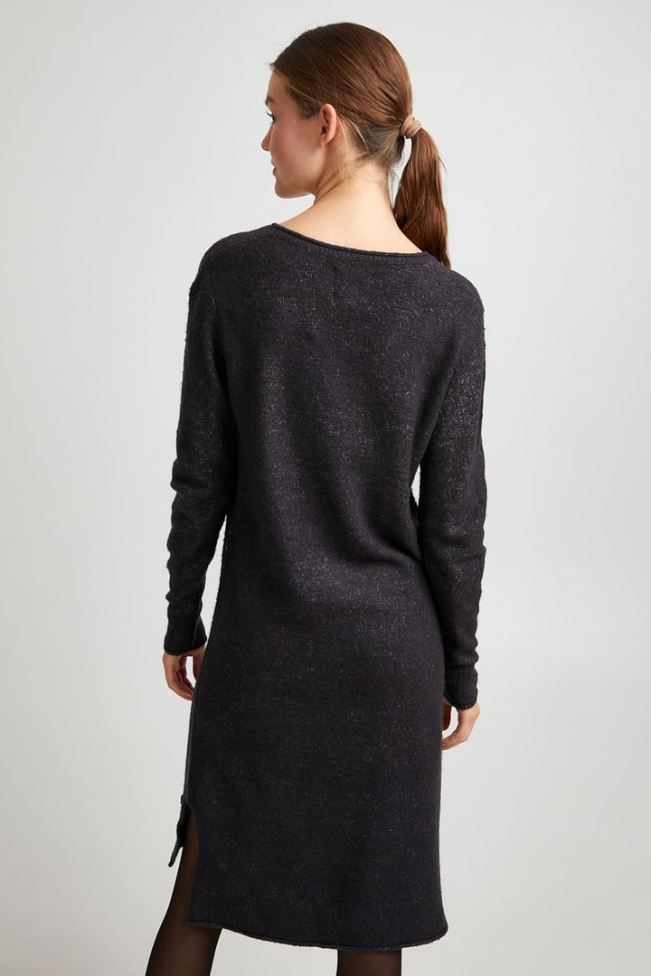 OXMO OXIda Damen Strickkleid Feinstrickkleid Kleid XS Dark Grey Melange (201147), XS Dark Grey Melan