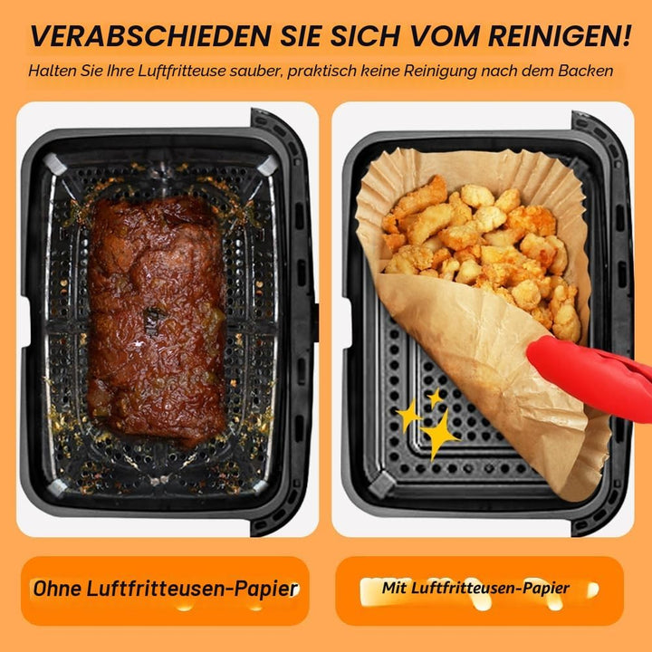 BYKITCHEN Airfryer Backpapier für Ninja Foodi Flex Drawer Dual Zone 10,4L Heissluftfritteuse,100PCS