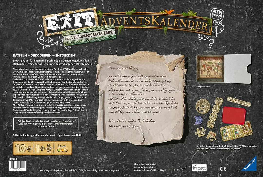 Ravensburger 18956 - EXIT Adventskalender - Der verborgene Mayatempel - 24 Rätsel für EXIT-Begeister