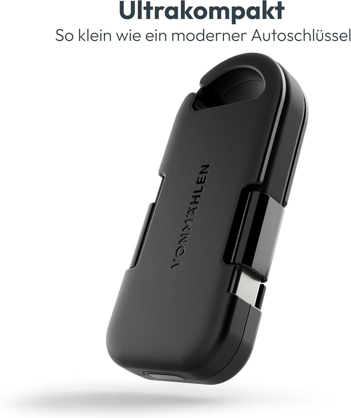Vonmählen Evergreen Go - USB-C Powerbank mit 1.000 mAh für unterwegs, für den Schlüsselbund, Umweltb