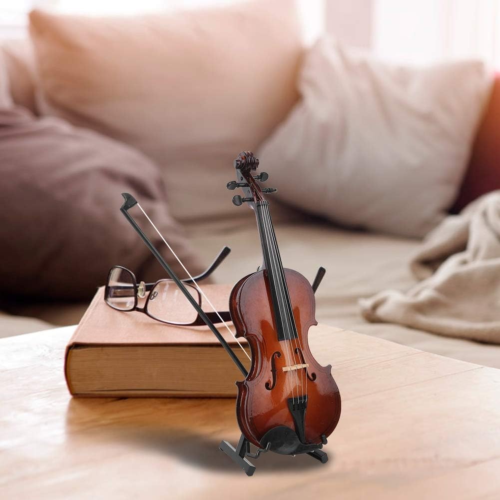 Jadpes Hölzernes Miniatur-Geigenmodell, 20 cm Musikinstrument Handgemachtes Geigenmodell Dekoration