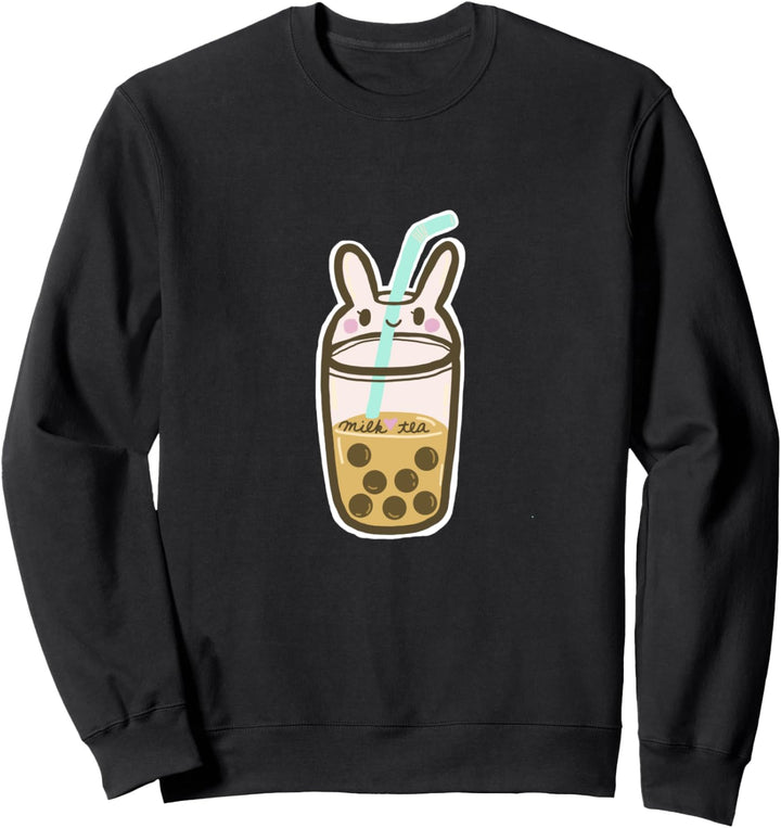 Cute Kawaii Yummy Boba Milk Tea Bubble Tea Bunny Graphic Sweatshirt