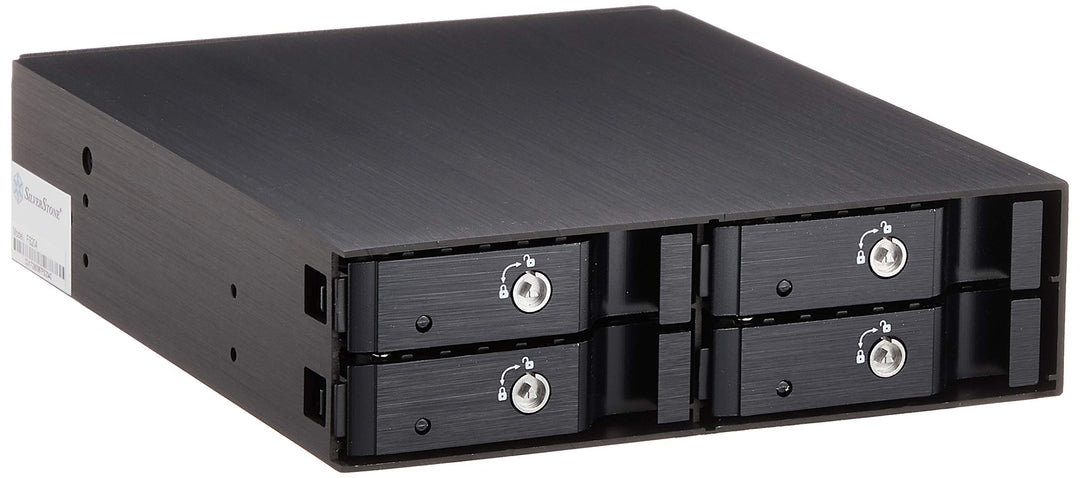 SilverStone SST-FS204B, trägerloser 5, 25 Aluminium Hot Swap Festplatten-Wechselrahmen für 4 x 2, 5,