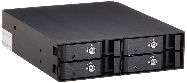 SilverStone SST-FS204B, trägerloser 5, 25 Aluminium Hot Swap Festplatten-Wechselrahmen für 4 x 2, 5,