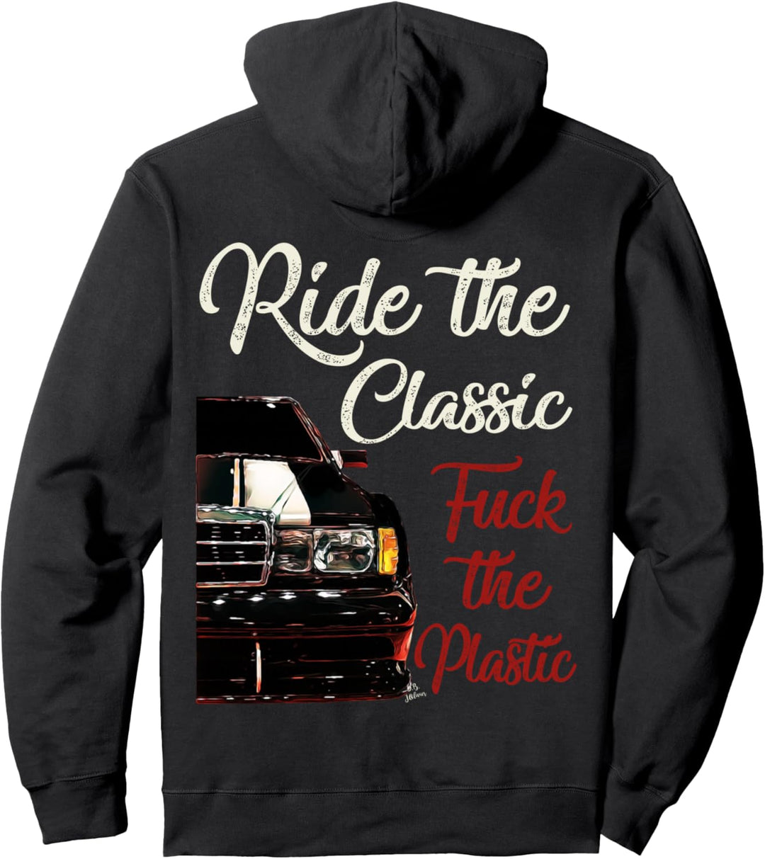 W201 190e Ride the classic f the plastic vintage retro auto Pullover Hoodie