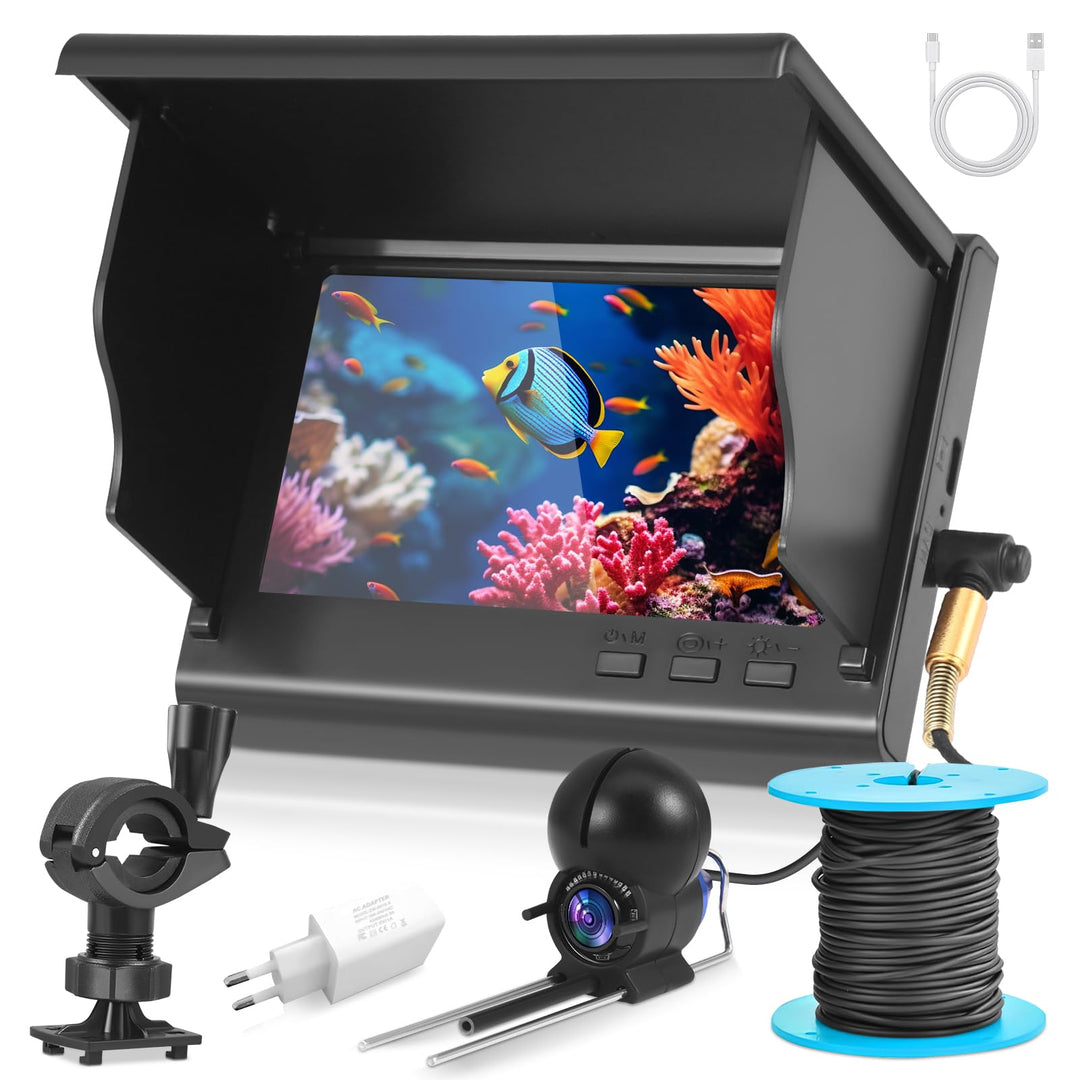 Fishfinder, Unterwasserkamera Angeln, Weitwinkel-Infrarot-Nachtsicht,Unterwasserkamera Fischfinder m
