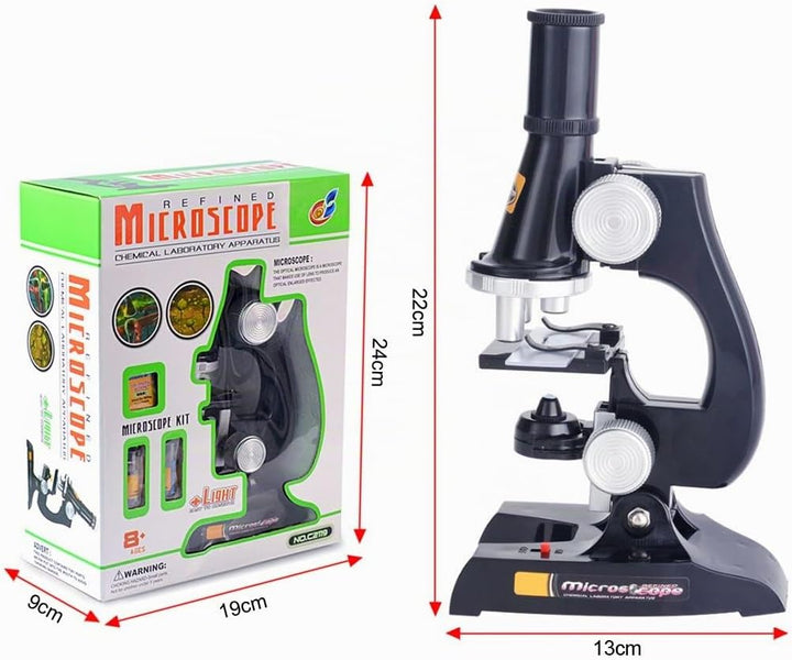 ALEENFOON Kinder Mikroskop, 100x 200x 450x Vergrösserung Wissenschaft Kinder Mikroskop Set mit LED B