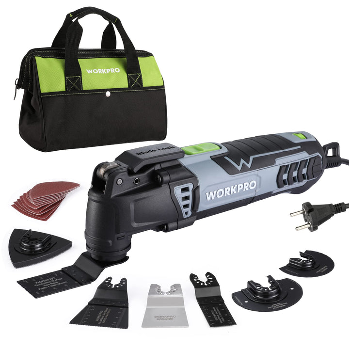 WORKPRO 300W Multifunktionswerkzeug, Oszillierende Säge mit 17 Zubehör und Aufbewahrungstasche, 7 Dr