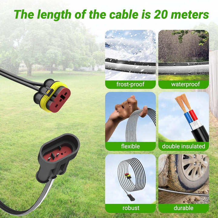 Shentec 20M Niederspannungskabel Transformator Kabel kompatibel mit Gardena Robotic R38Li, R40Li, R8