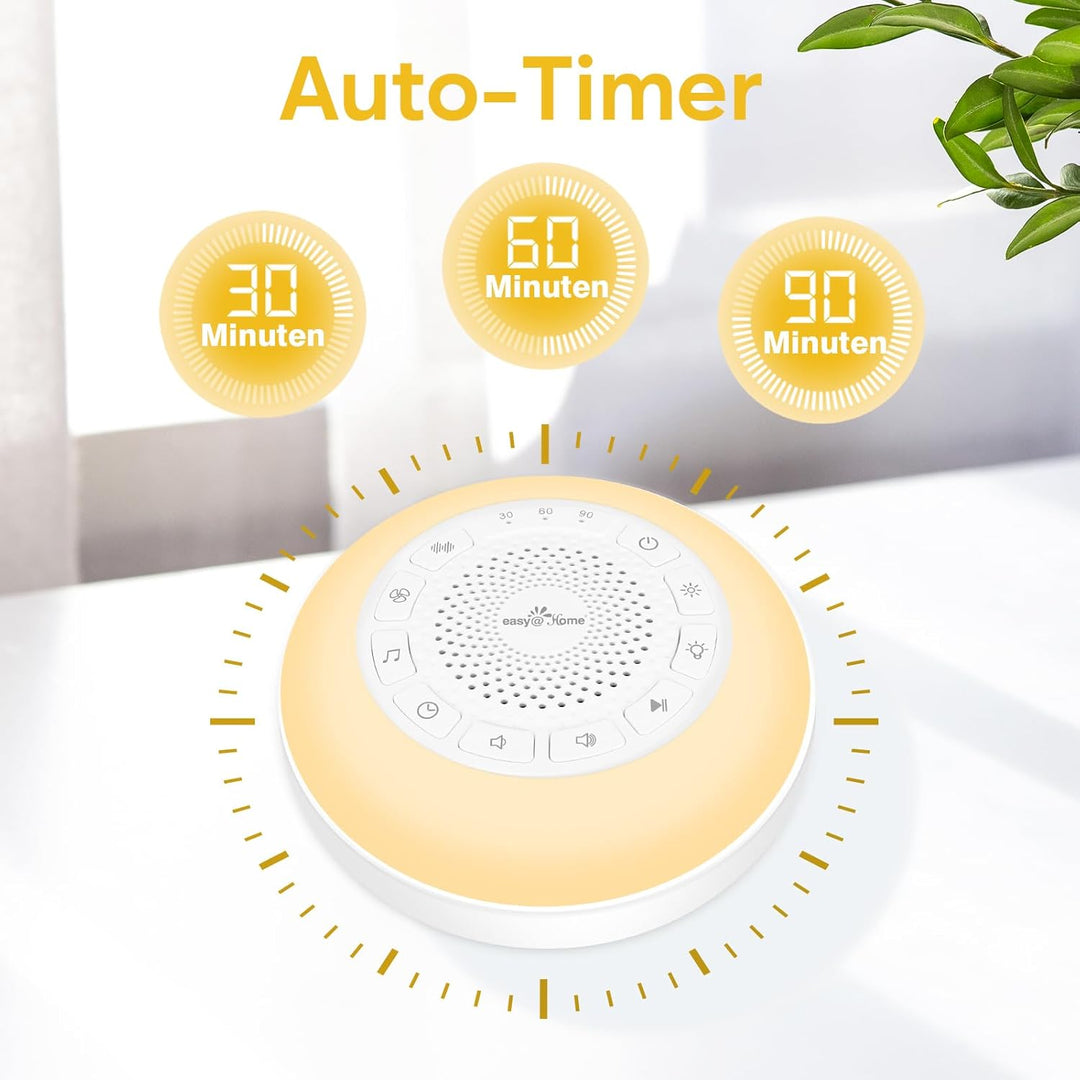 Easy@Home White Noise Machine: Tragbare Einschlafhilfe Babys mit weissem Rauschen | Nachtlicht | 26