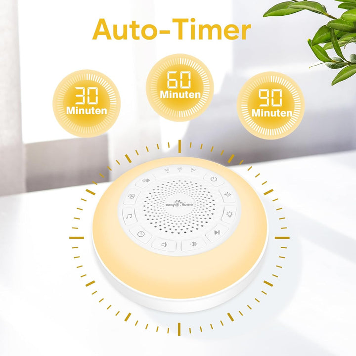 Easy@Home White Noise Machine: Tragbare Einschlafhilfe Babys mit weissem Rauschen | Nachtlicht | 26