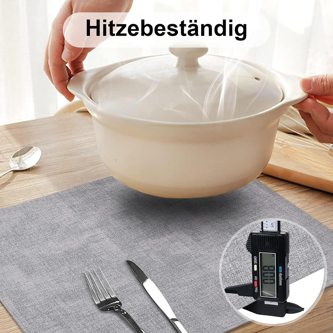 Homaxy Tischsets Abwaschbar 6er Set, Wasserdicht Tischset, Platzsets Abwischbar Doppelseitigen, Plat