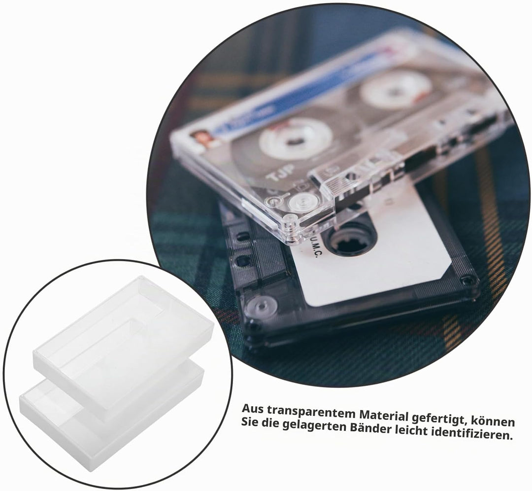 10 StüCk KassettenhüLlen Leer Aus Transparentem Kunststoff 4.33X2.76X0.71In Vintage-Aufbewahrungsbox
