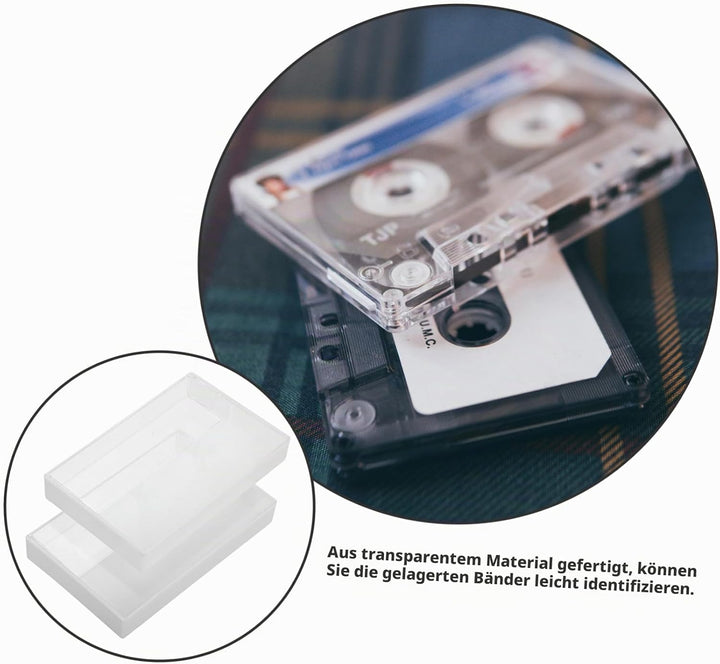 10 StüCk KassettenhüLlen Leer Aus Transparentem Kunststoff 4.33X2.76X0.71In Vintage-Aufbewahrungsbox