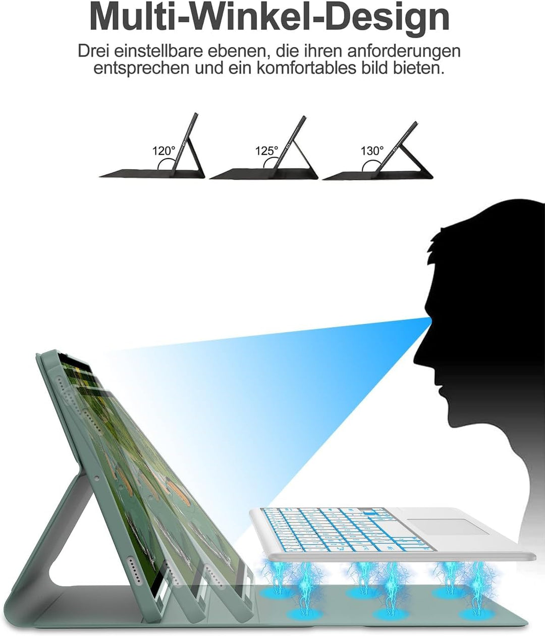 Tastatur für Samsung Galaxy Tab S10+/S9FE+/S9+ con Touchpad, Hülle Tastatur Kompatibel mit Samsung T