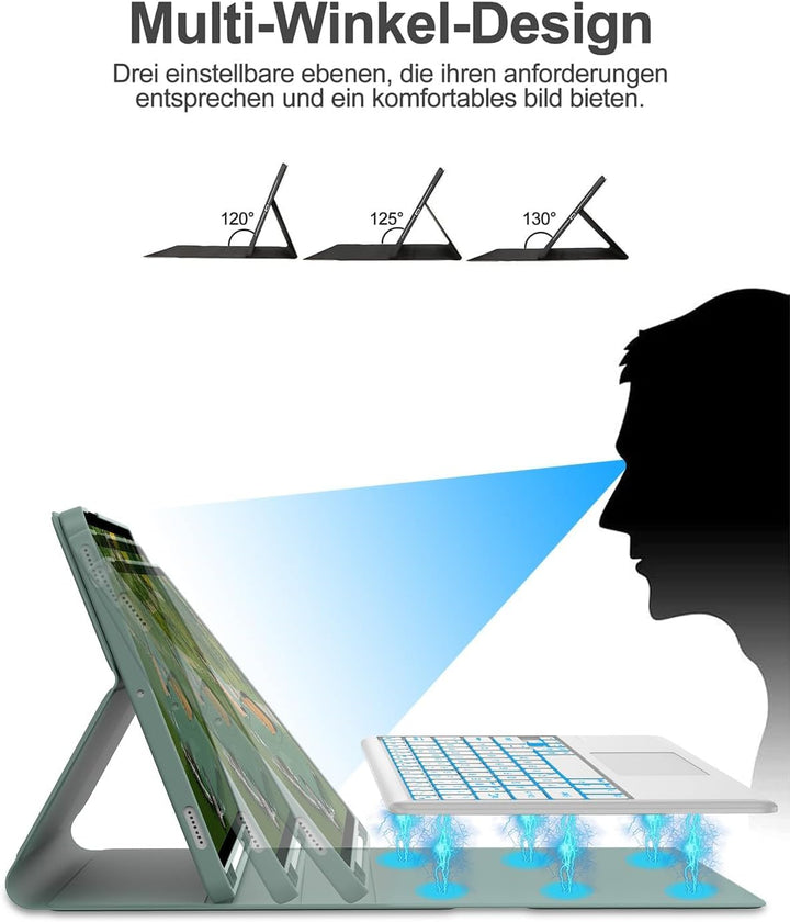 Tastatur für Samsung Galaxy Tab S10+/S9FE+/S9+ con Touchpad, Hülle Tastatur Kompatibel mit Samsung T