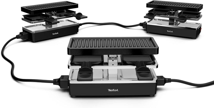 Tefal RE2308 Plug & Share Raclette | 400 Watt | 2 Pfännchen + Grillplatte | Ein-/Ausschalter | Antih